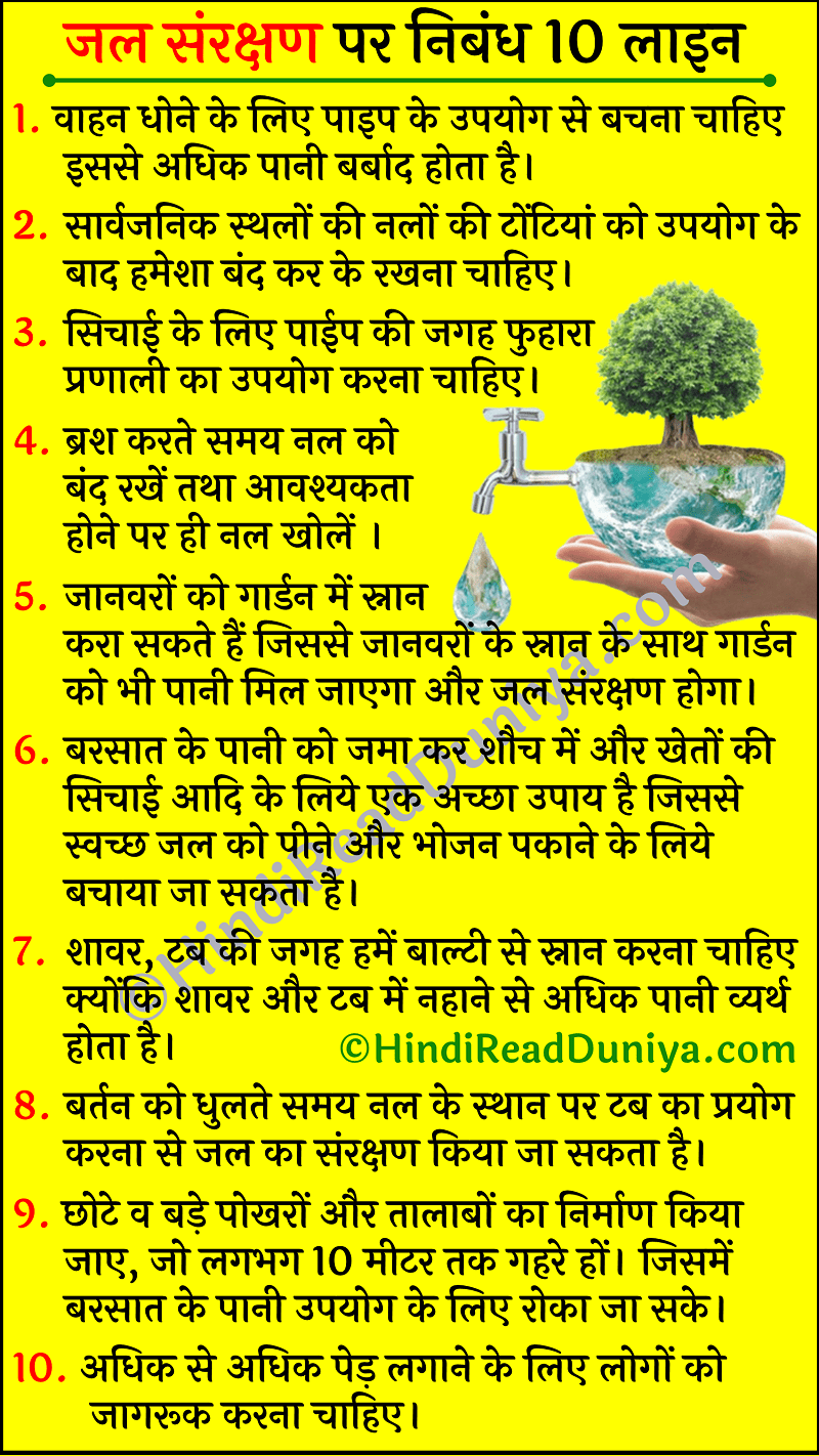 write a essay on water in hindi