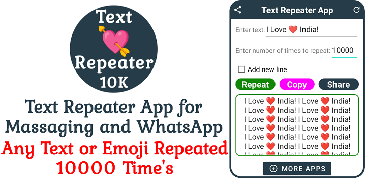 Text Repeater App for Messaging and WhatsApp - Free to Use