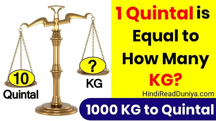 1 Quintal Is Equal To How Many Kg